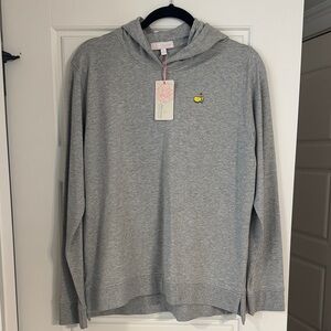 Authentic Masters Gray Hooded Pullover with Masters Logo